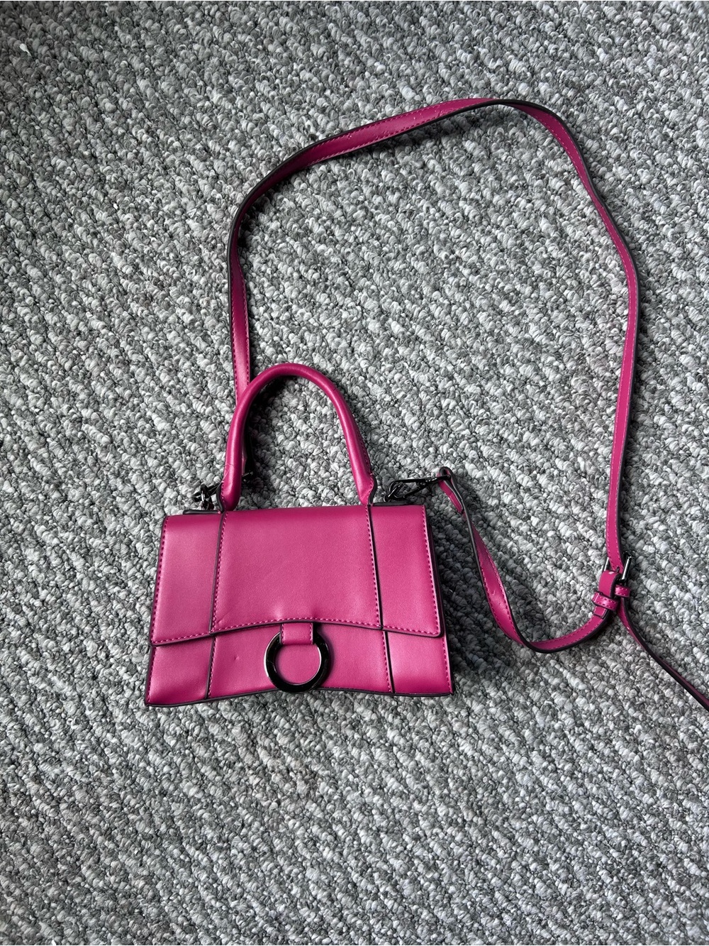 Worthington Magenta Top-Handle Crossbody Bag with Ring Accent